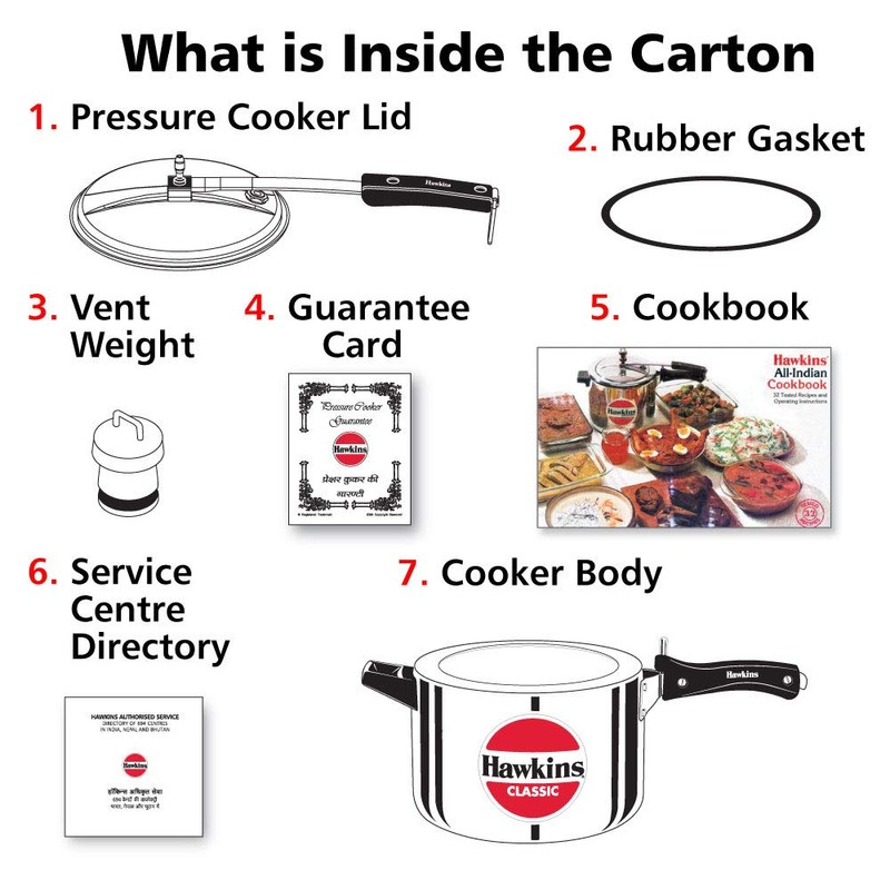 Hawkins Classic 8 Litre Aluminium Inner Lid Pressure Cooker, Wide