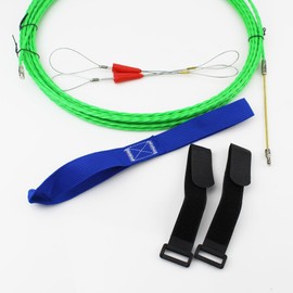 Amonk Fish Tape Wire Puller Kit 32.8FT/10M Electrical Cable Puller Kit Fastener Tool PET Electrical Wire Threader 4.5mm Through Wall Wire Guide Device with Steel Rope