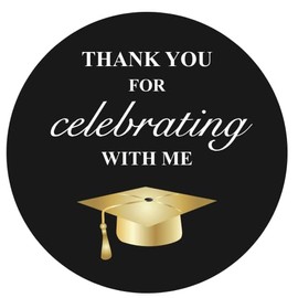 2 inch 150PCS Graduation Thank You for Celebrating with Me Stickers Congrats Grad Party Circle Favor Sticker Labels