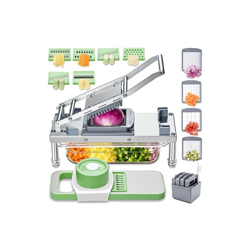 Picador de verduras de acero inoxidable con 10 cuchillas, cortador