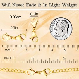 Qulltk 10 Pack Double Lobster Clasp Necklace Clasp Classic Double End Design Necklace Clasps and Closures, Necklace Extender Double Claw Connector Suitable for Jewelry Chain
