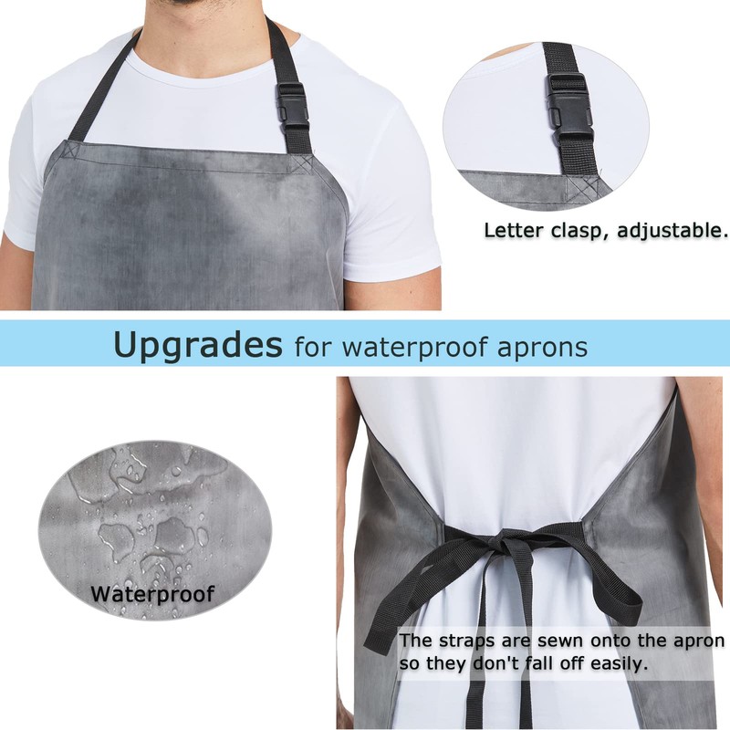 Nanxson Men's Waterproof Apron Thick Rubber Apron Adjustable Work Apron