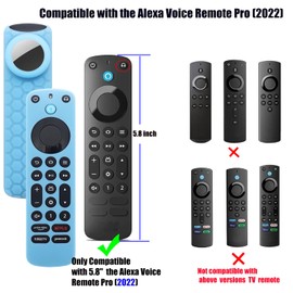 TV Remote Pro Cover for Airtag Remotes Controller Finder Case Glow in The Dark, for Firetv Alexa Voice Remote Pro 2022 and Tile Sticker,for Smart TVs Streaming Media Players Skin(Glow Blue)