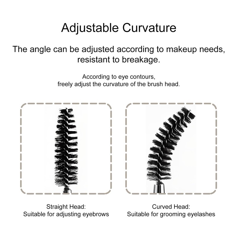 Duo Eyebrow Brush Set: Angled Eyebrow Brush & Spoolie, Eyelash