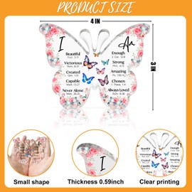 Guawubiang Inspirational Scripture Keepsake, Christian Gifts for Women Men, Floral Butterfly Decor Acrylic Plaque, Bible Verses Religious Gifts for Sister Mom Friend, Home Office Desktop 4 * 3 IN