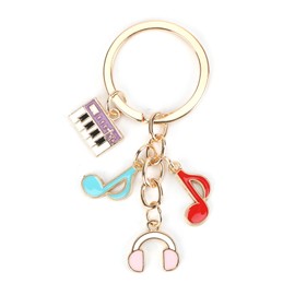 Cute Keychain, Colourful Music Accessories Key Chain For Women, Elegant Key Design, Gift For Music Lovers, silver