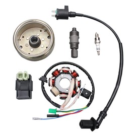 Magneto+CDI+Lgnition Coil+Spark Plug+otor Puller Stator Magneto Flywheel 8 Pole Stator Accessory Replacement kit for GY6 125cc 150cc Scooter moped motorcycle