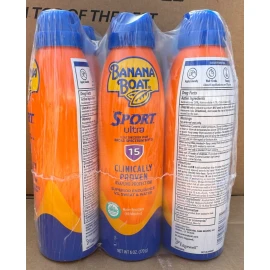Banana Boat Spray Sport Ultra Broad Spectrum Sunscreen SPF 15 Lot Of 9 check BB