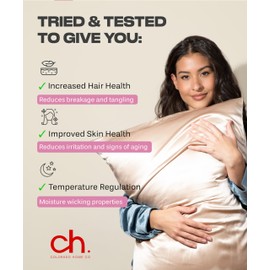 SUNDAYSILKS™ 100% Mulberry Silk Pillowcase, Silk Pillow Cases for Hair & Skin, Superior to Satin Pillowcase, with Zipper, Standard, Queen, King Sizes, Anti-Wrinkle, Cooling, Non-Slip Silk Pillowcases