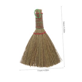 DECHOUS Handheld Whisk Broom with Natural Straw Bristles for Indoor Sweeping Lightweight for Floors Furniture and Carpets for Home Use