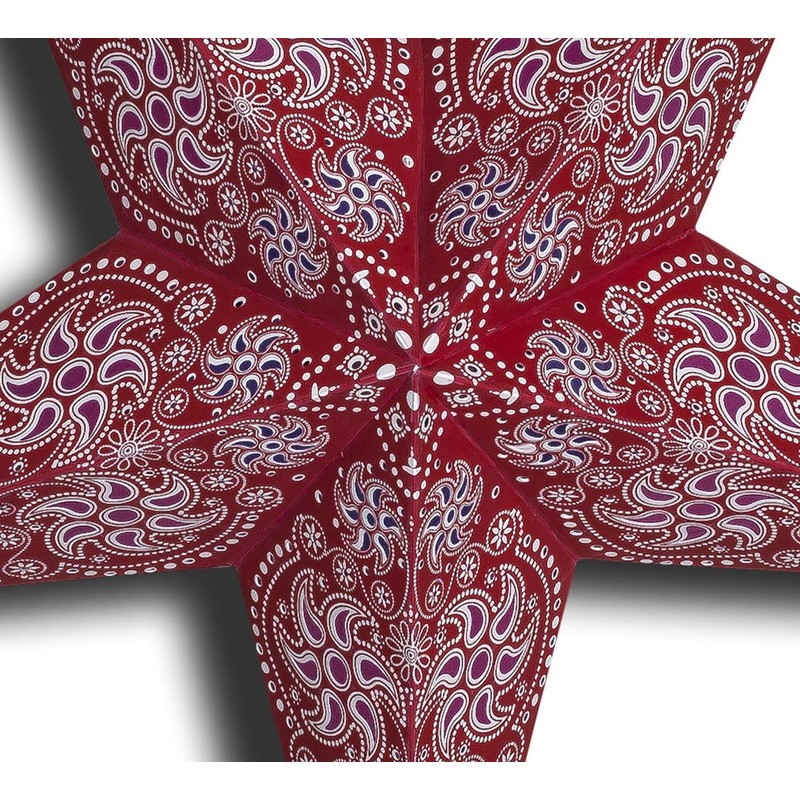 GalaxyArts Paper Star Lanterns, 24 Inch Red Chakra 3D Light-Up