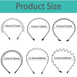 HEXJOZEI Metal Hair Band Sports Headbands Wavy spring headband Fashion Hoop Clip Accessories for Men and Women,Has a Non-slip Head