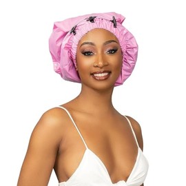 Esha Gorro Ducha Niña Cabello Extra Largo Trenzas Rastas Rizos Resistente Agua Ajuste Perfecto Que Evita Fugas Fácil Abrochar Rosa
