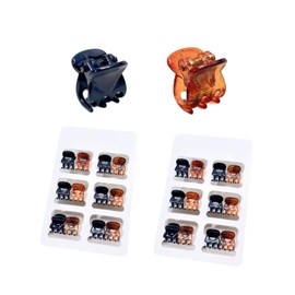 Yansolyn Mini Hair Clips Set Bangs Clips Hair Claw Simple Hair Accessories Set of 24 (Brown+Black)