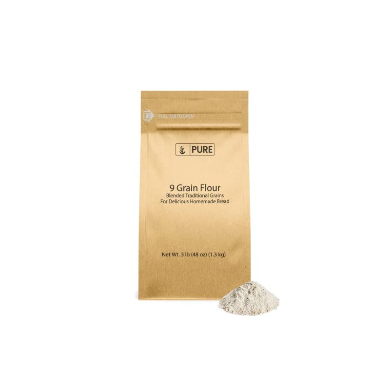 Pure Original Ingredients 9 Grain Flour (3 lb), Bread, Dough,