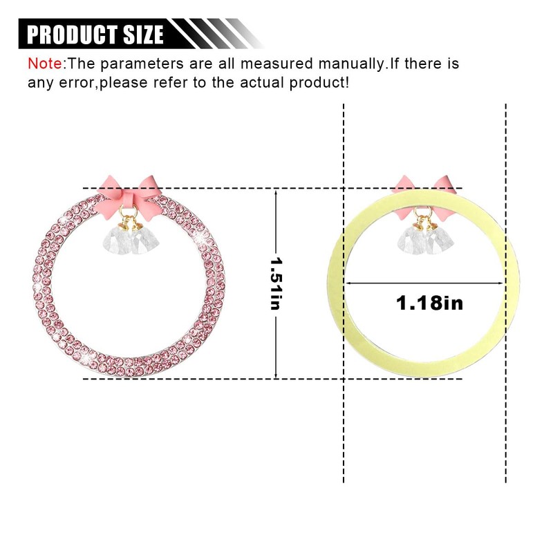 Bling Diamond Car Engine Start Stop Button Decoration Ring, Crystal