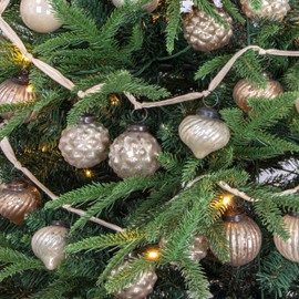 Creative Co-Op 72" Embossed Mercury Glass Ornament Garland