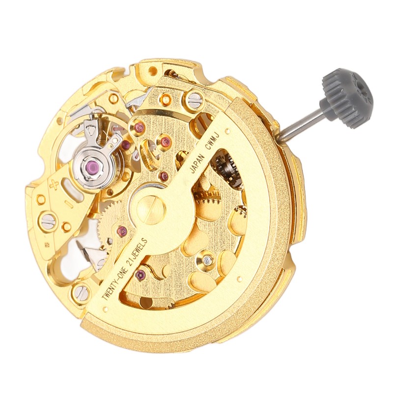 8N24 Watch Movement Golden Alloy Automatic Hollow Out Watch Replacement