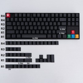 mintcaps PBT - Juego de teclas japonesas grises con perfil cerezo retro, 130 teclas, teclas de teclado personalizadas para 60 %, 65 %, 70 %, 75 % Cherry Gateron MX