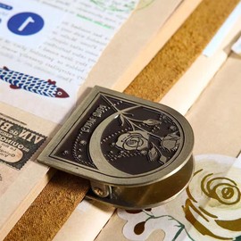 Travelers Notebook Clips Brass Color Alike, Traveler's Journal Accessories, Vintage Binder Book Page Holder Clips, Journal Antique Clips, Lovely Gifts for Friends or Classmates (Rose)