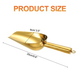 sourcing map Metal Ice Scoop, 9.8" x 3.5"Stainless Steel Ice Scooper for Kitchen Party Bar Wedding Use, Gold