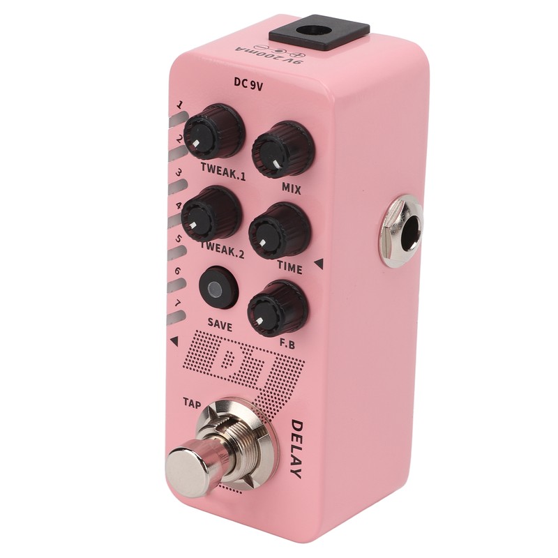 Digital Delay Pedal Metal Pink Guitar Looper Effect Pedals with