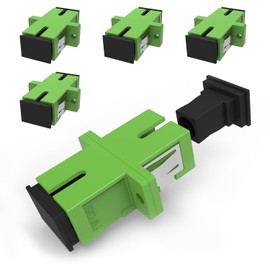 EMSECKO SC Adapter, SC-SC APC Singlemode, Ceramic Fibre, Pack of 5, for Fibre Optic Networks, Fibre Optic Adapter, Coupling, High Precision, Low Insertion Loss, Robust & Durable, Easy Installation