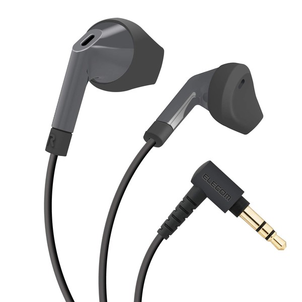 Elecom Stereo Headphones, Semi-Open Type, φ3.5, 0.5 inch (13.6 mm) Driver, Black