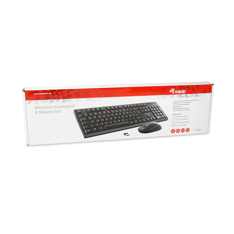 equip Wireless Tastatur+ Maus Layout spansich schwarz