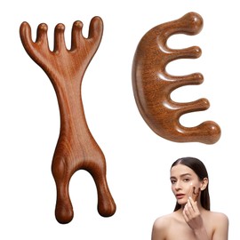 Wooden Scalp Massager Comb Set Massage Tools for Lymphatic Drainage 2 Styles Scalp Comb Wood Therapy Relaxation and Stress Relief Natural Hair Care Wooden Hair Comb