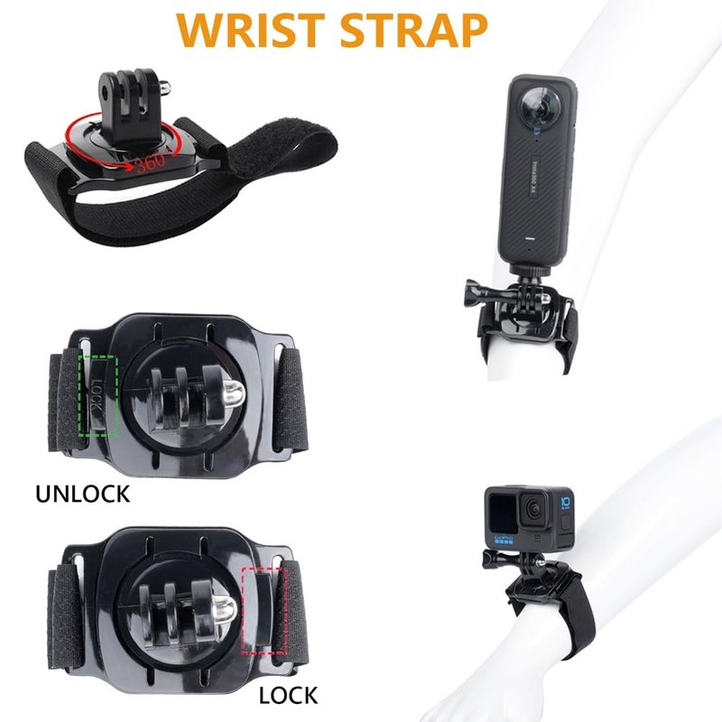 YEHOLDING Action Cam Mount Kit for Insta360 X4/X3/X2/Ace Pro/Ace, Backpack