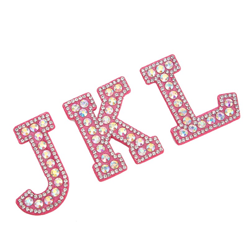 A Z 26 English Letters Garment Applique Patches Stickers Rhinestones