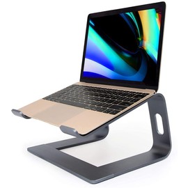 Jasinber Soporte para computadora portátil, Soporte ergonómico de Aluminio para computadora, Compatible con MacBook Air Pro, DELL XPS, más computadoras portátiles de 10-17" (Negro)