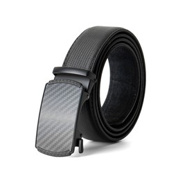 Winston Hide Men's Leather Ratchet Belt – Adjustable Belts for Men, Black Men's Belts, Trim-to-Fit No Holes, Classic Dress Men Belt with New Ratchet Function (Black, XLarge (44"-47"))