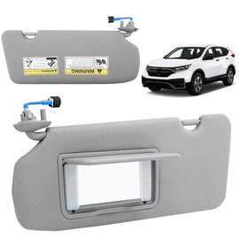 Left Driver Side Sun Visor with Vanity Light/with Makeup Mirror Compatible with Honda CRV 2017 2018 2019 2020 2021 2022.Replaces# 83280-TLY-H11ZB.(Grey