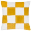 Heya Home Cozee Check Faux Fur Cushion Cover, Yellow
