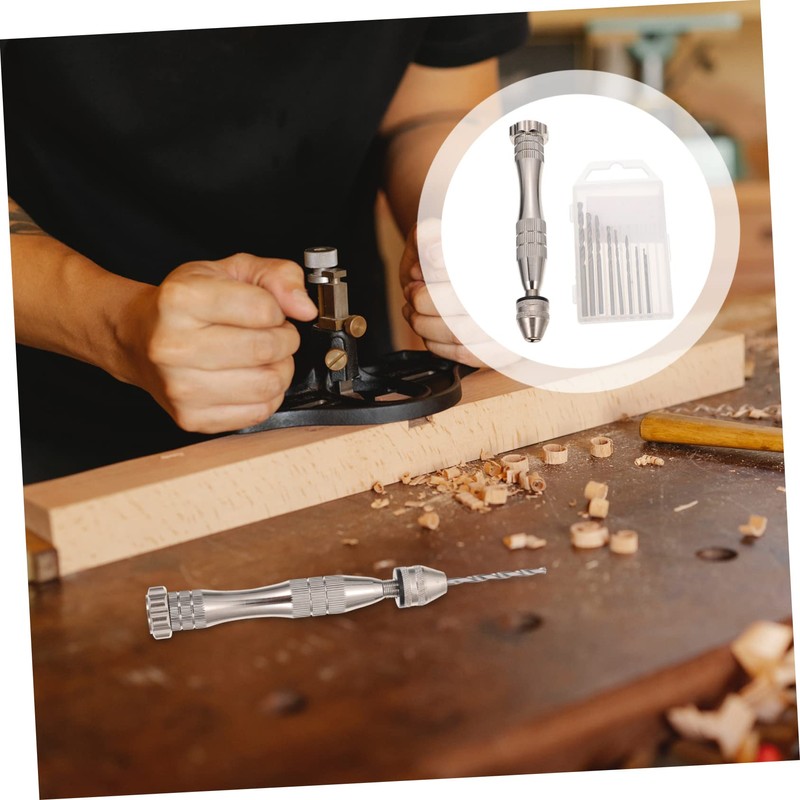 SHINEOFI 1Set Precision Hand Drill Bit Alloy Manual Punch Drill
