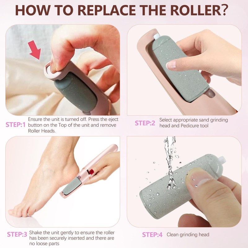 Haootadiy Pedicures Replacement Heads for Flawless Pedi, Electric Tool Foot