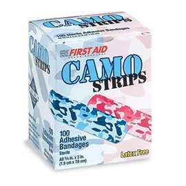 First-Aid Pink & Blue Camouflage Bandages - 100 per Pack