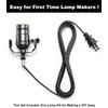 Black Lamp Rewire Kit, Lamp Wiring Kit with 12 FT