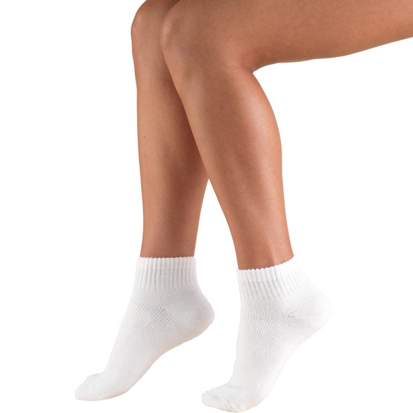 Truform Medical Compression Socks for Men and Women; 8-15 mmHg Ankle Length Low Cut, White, Small