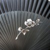 High Quality Silk Fan, Black, Bamboo, Silk (5847: Camellia)