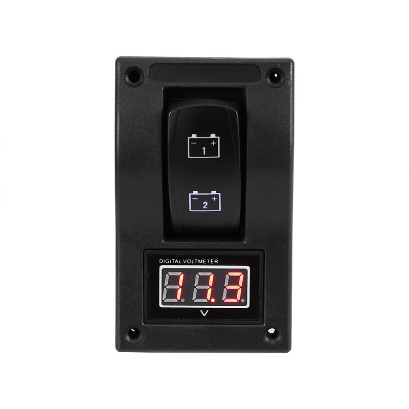 Rocker Switch Toggle, Qiilu 12V DC Marine Boat Voltmeter LED