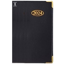 2024 DIARY POCKET SMALL WEEK TO VIEW WITH METAL EDGE (Black)