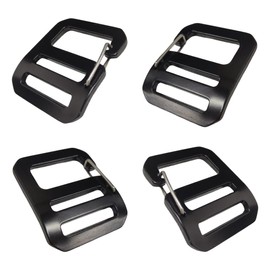 LXLVOUEG 4PCS G Hook Buckles Tactical Adjustable Webbing G Shaped Wave Buckle with Adjustable Spring Door, G-Clip Backpack Strap Belt Carabiners Bag Hardware Accessory(2Left&2Right),1Inch(25mm),Black