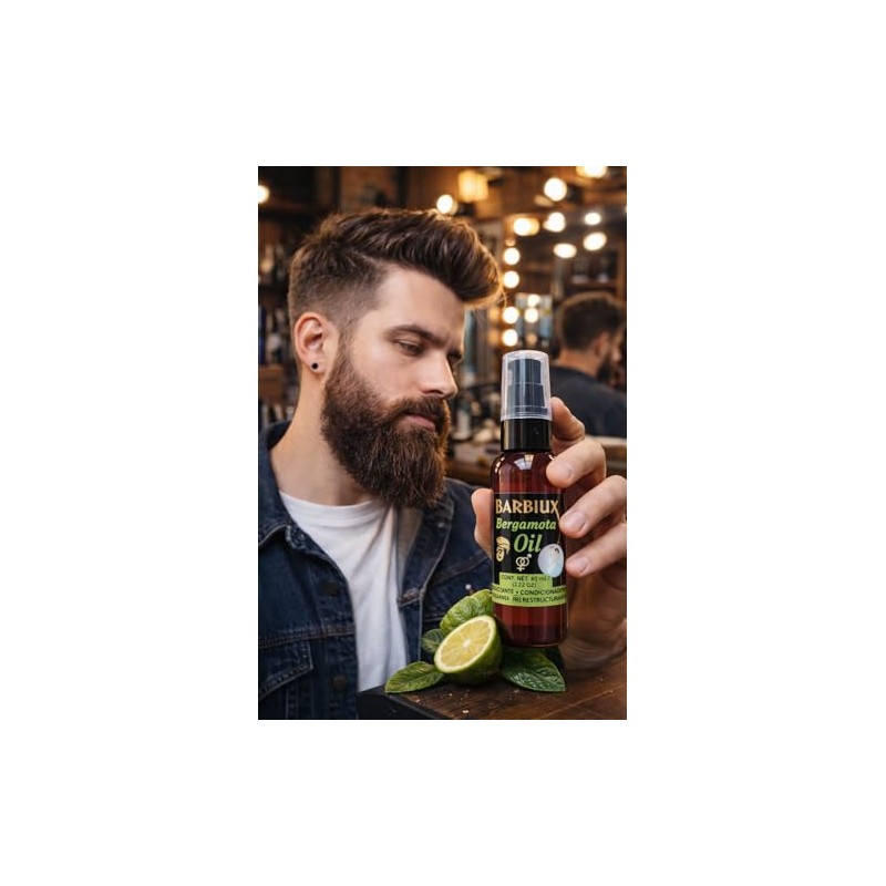 Aceite para barba de bergamota - Lubricante, reconstructivo y acondicionador