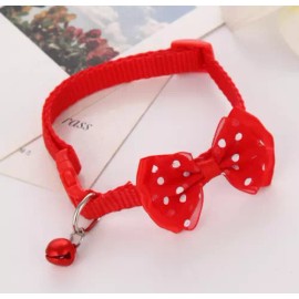 speedway Nylon Cat Cute Collar with Bell bow tie for Cat Kitten puppy adjustable US - Red