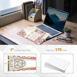 Ospelelf Mini 3 Ring Binder 1 Inch, Cute Binder for 5.5" x 8.5" with 5 Tab Dividers, File Folder Labels and Low Profile Clipboards, Floral Binders for School and Office Supplies