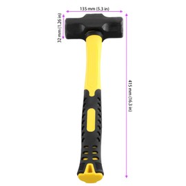 MAHIONG 3 PCS 4lbs Sledge Hammers with Shock Absorption Handles, 16 Inch 4 Pound Hand Sledge Hammer, High Impact Tool Sledge Hammers for Dismantling, Fixing, Knocking