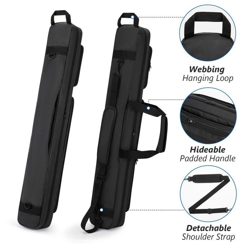 VISEMAN Pool Cue Case, Pool Stick Carrying Case Holds 2